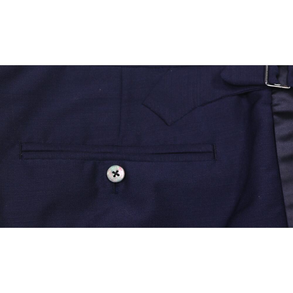 Alan Flusser Bespoke Handmade Navy Blue Mohair Tuxedo Formal Pants 42x27 - Picture 3 of 9